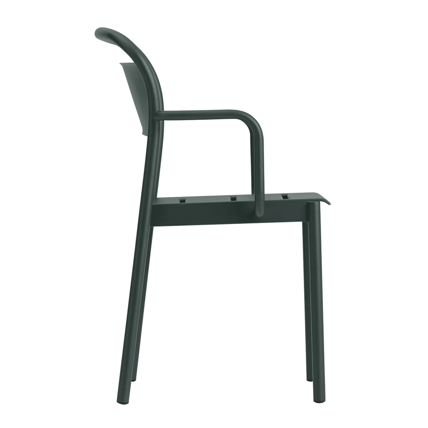 Linear steel armchair karmstol, Dark green Muuto