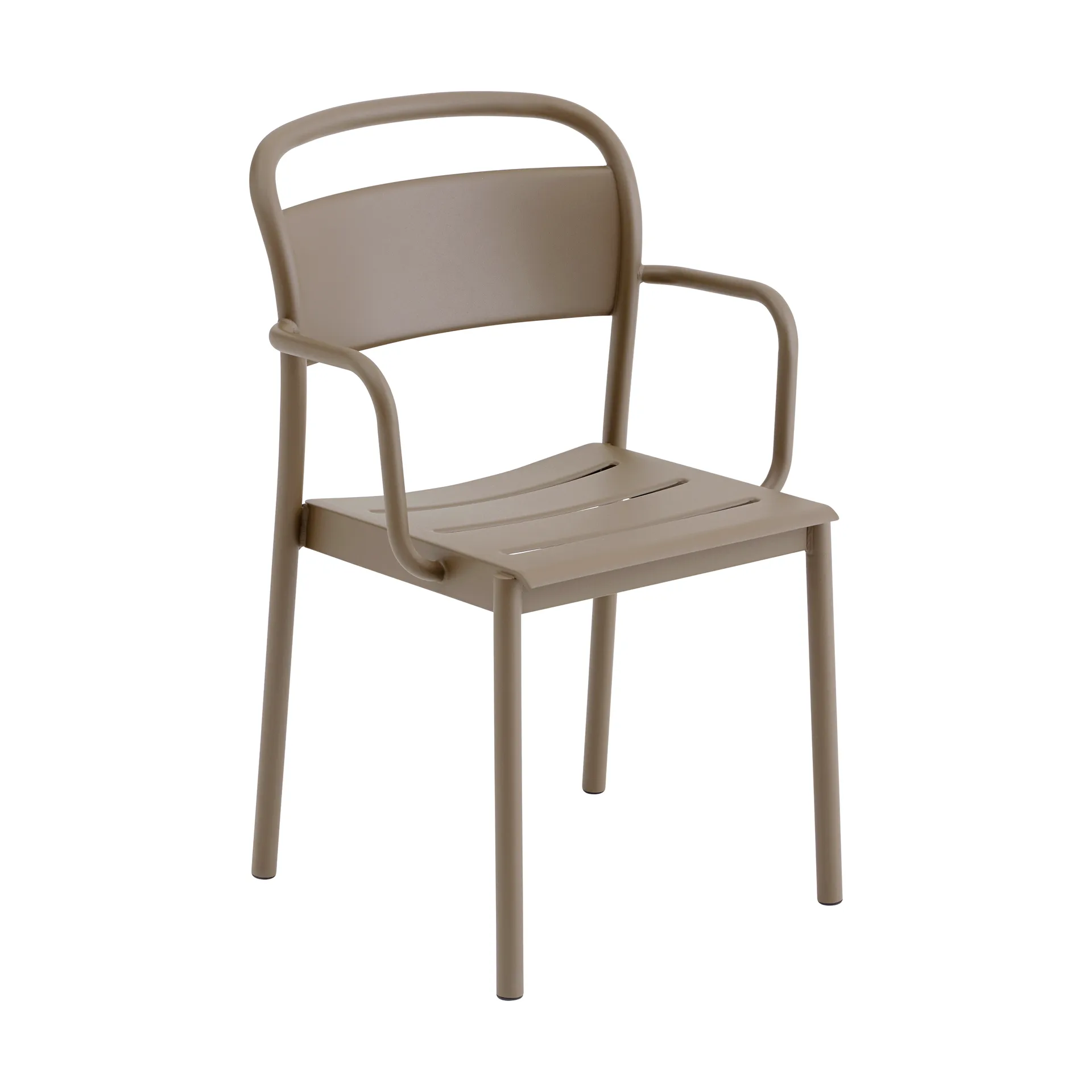 Linear steel armchair karmstol, Taupe Muuto