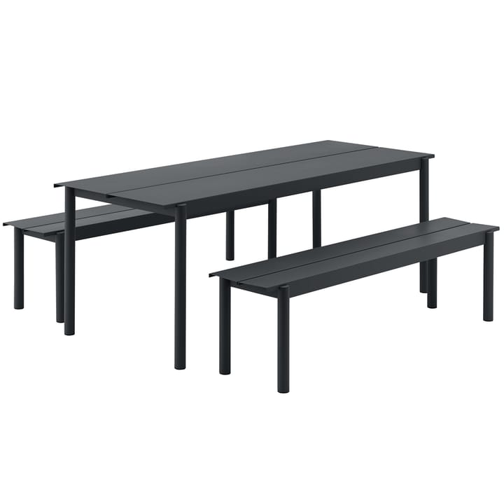 Linear steel bench bænk 170x34 cm, Black Muuto