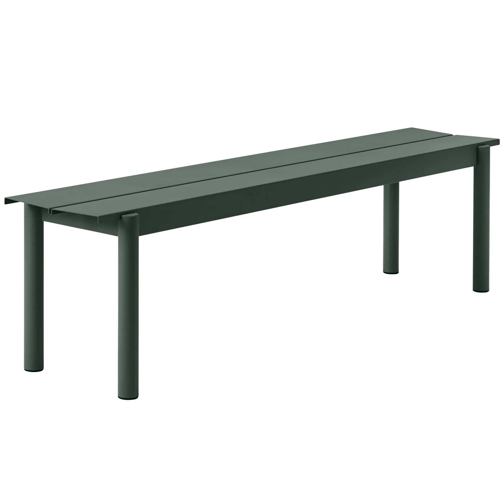 Linear steel bench bænk 170x34 cm, Dark green Muuto