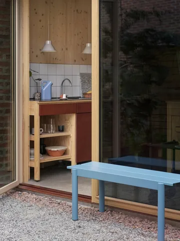 Linear steel bench bænk 170x34 cm - Pale blue - Muuto