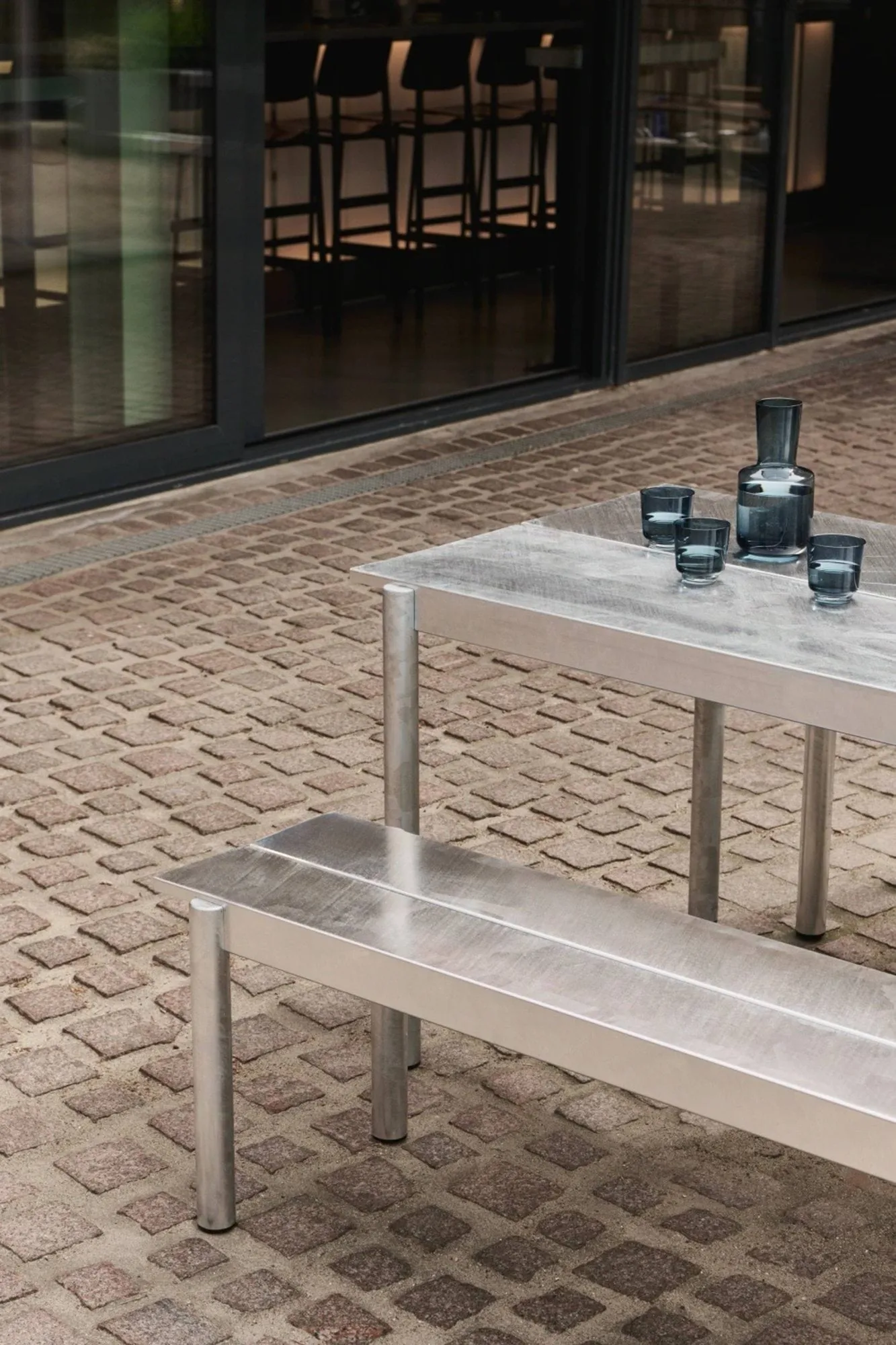 Linear steel bench bænk 170x34 cm, Warm galvanized steel Muuto