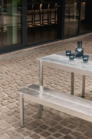 Linear steel bench bænk 170x34 cm - Warm galvanized steel - Muuto