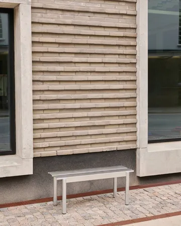 Linear steel bench bænk 170x34 cm - Warm galvanized steel - Muuto