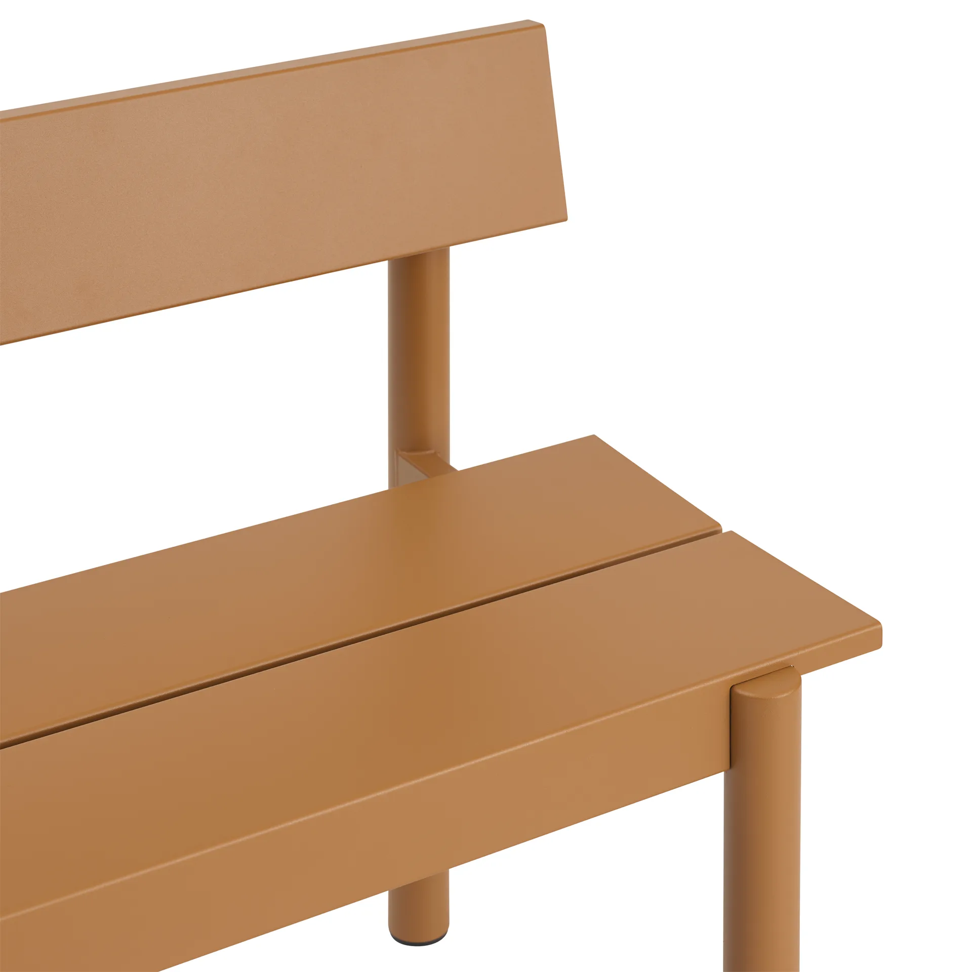 Linear Steel bænk med ryglæn, Burnt orange, 110x34 cm Muuto