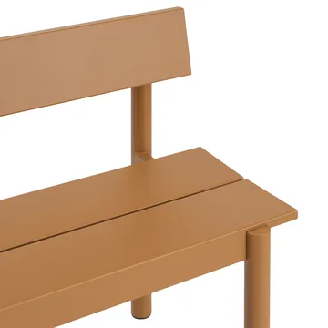 Linear Steel bænk med ryglæn - Burnt orange, 110x34 cm - Muuto