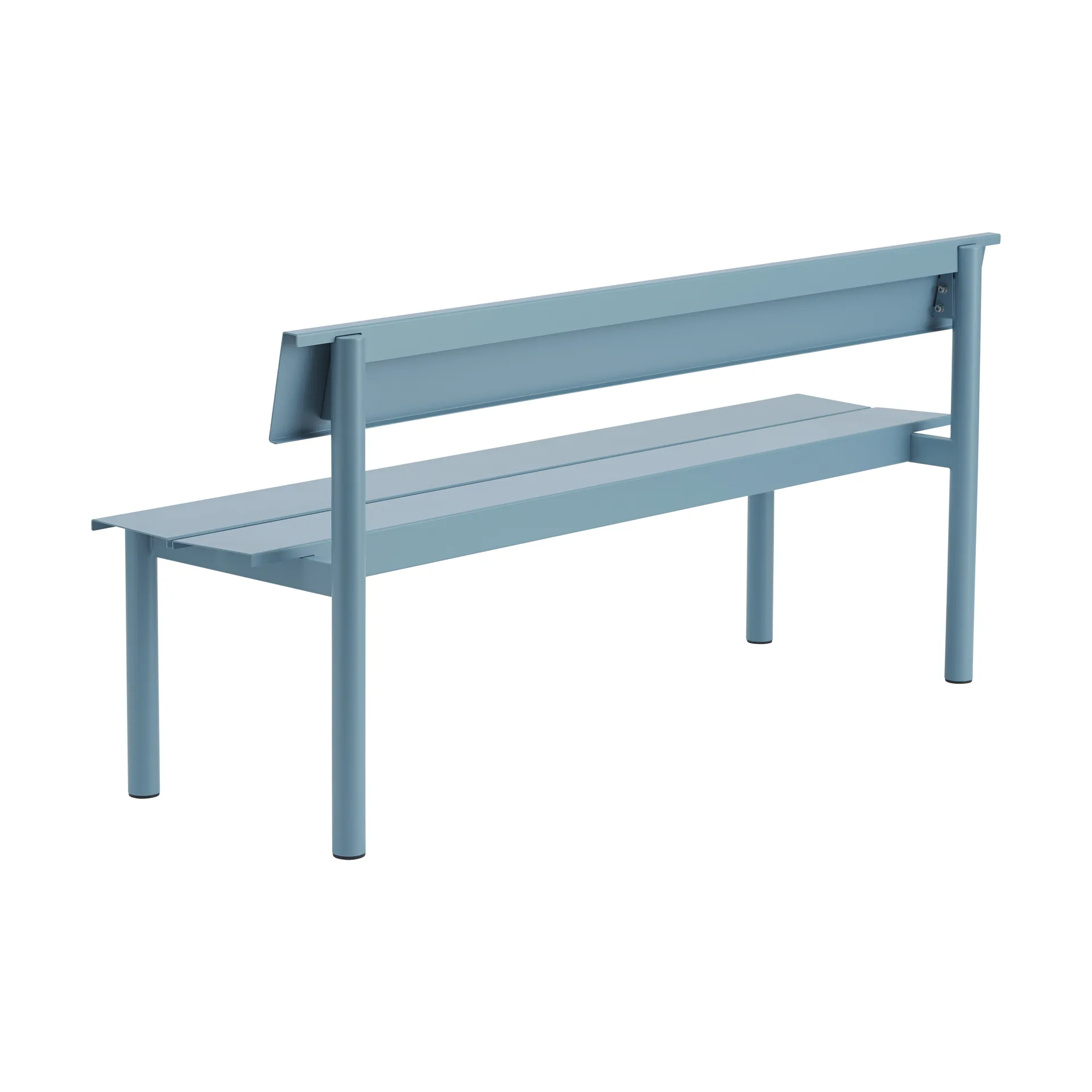 Linear Steel bænk med ryglæn, Pale blue, 170x34 cm Muuto