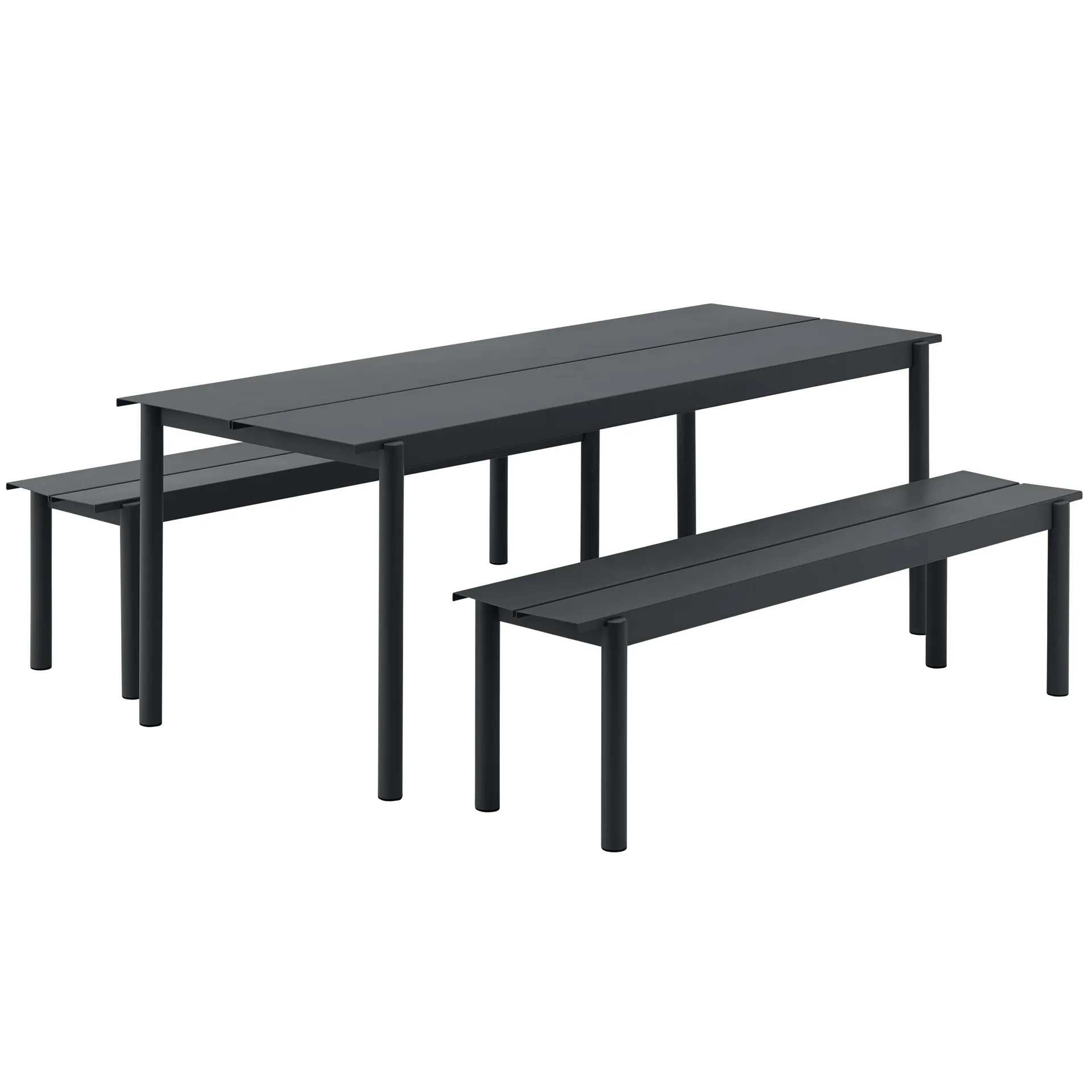 Linear steel bord 200 cm, Black Muuto