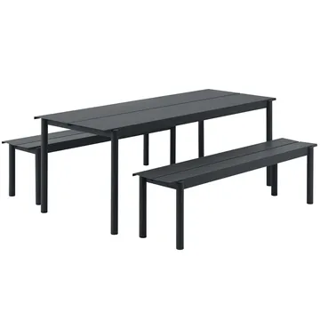 Linear steel bord 200 cm - Black - Muuto