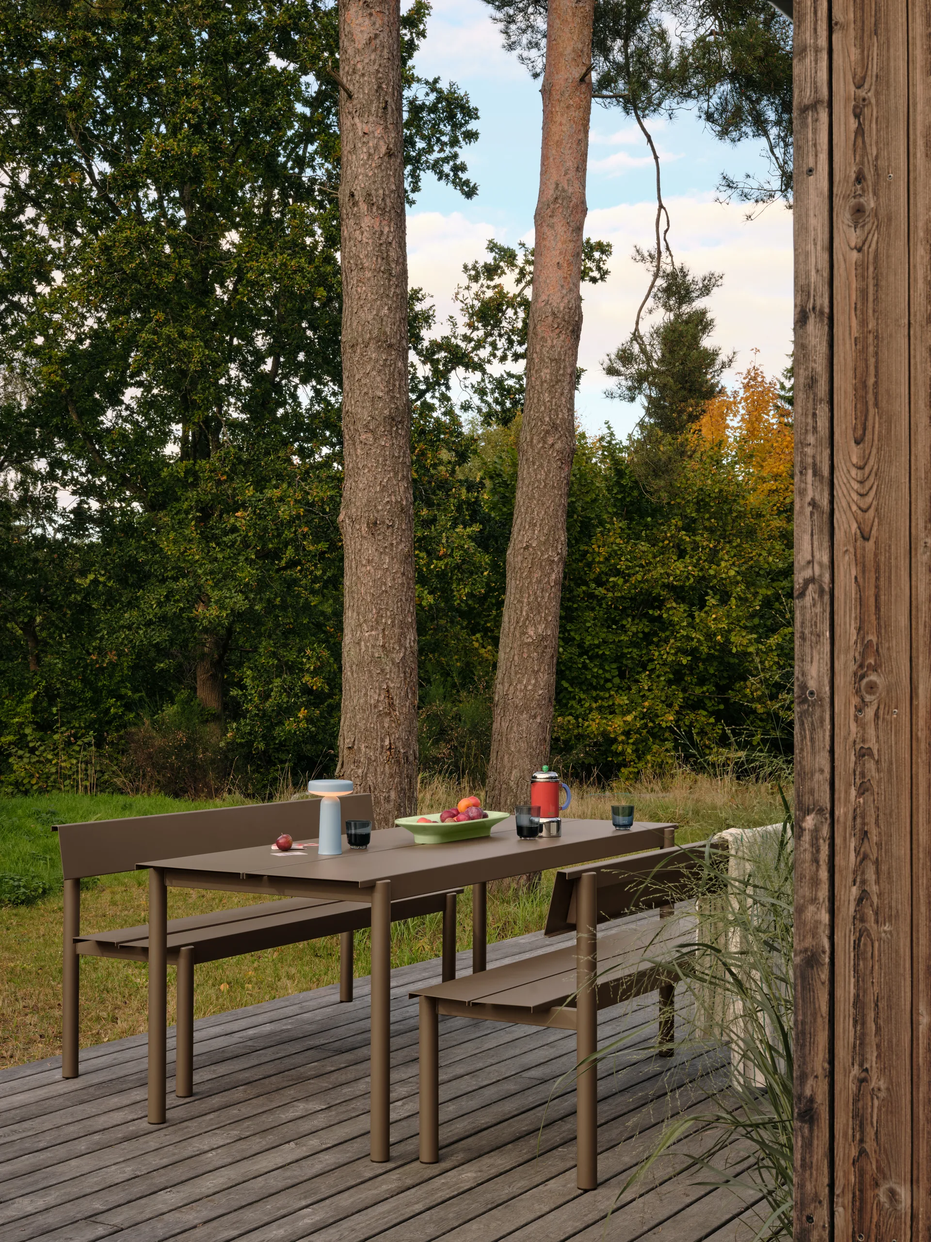 Linear steel bord 200 cm, Taupe Muuto