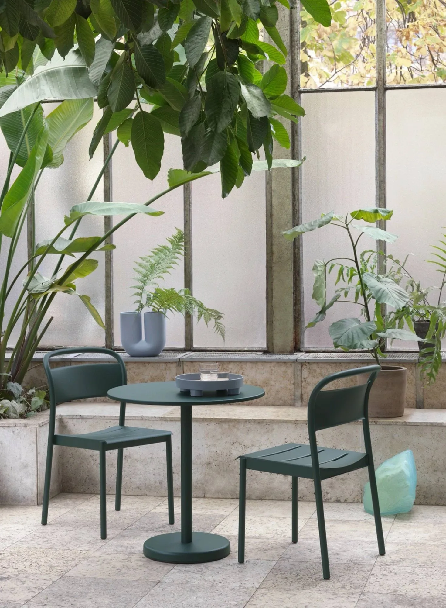 Linear steel side chair stol, Black Muuto