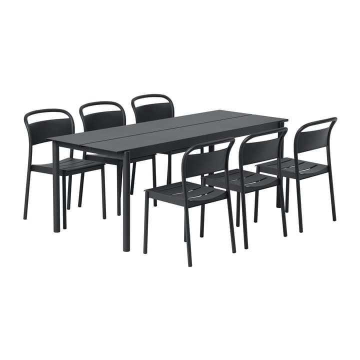 Linear steel side chair stol, Black Muuto