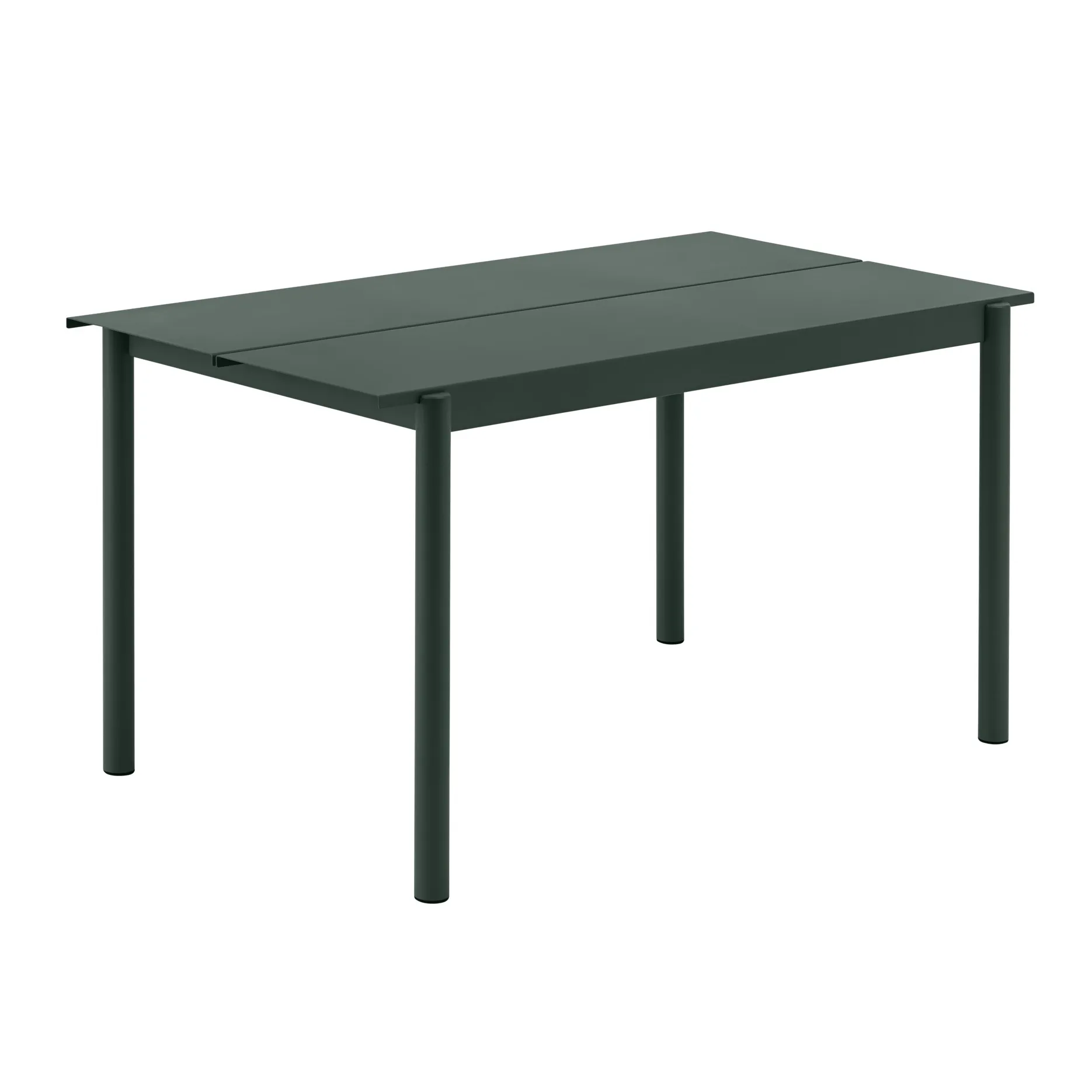 Linear steel table bord 140x75 cm, Dark green Muuto