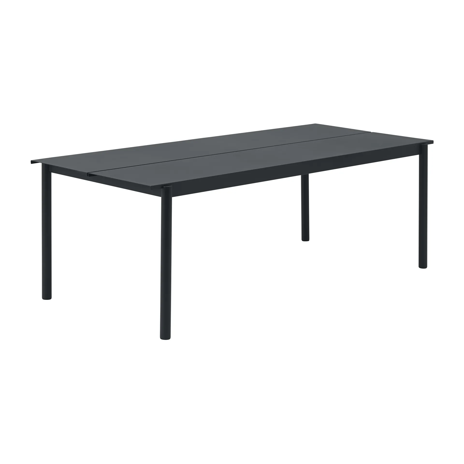 Linear steel table bord 220x90 cm, Black (RAL 7021) Muuto