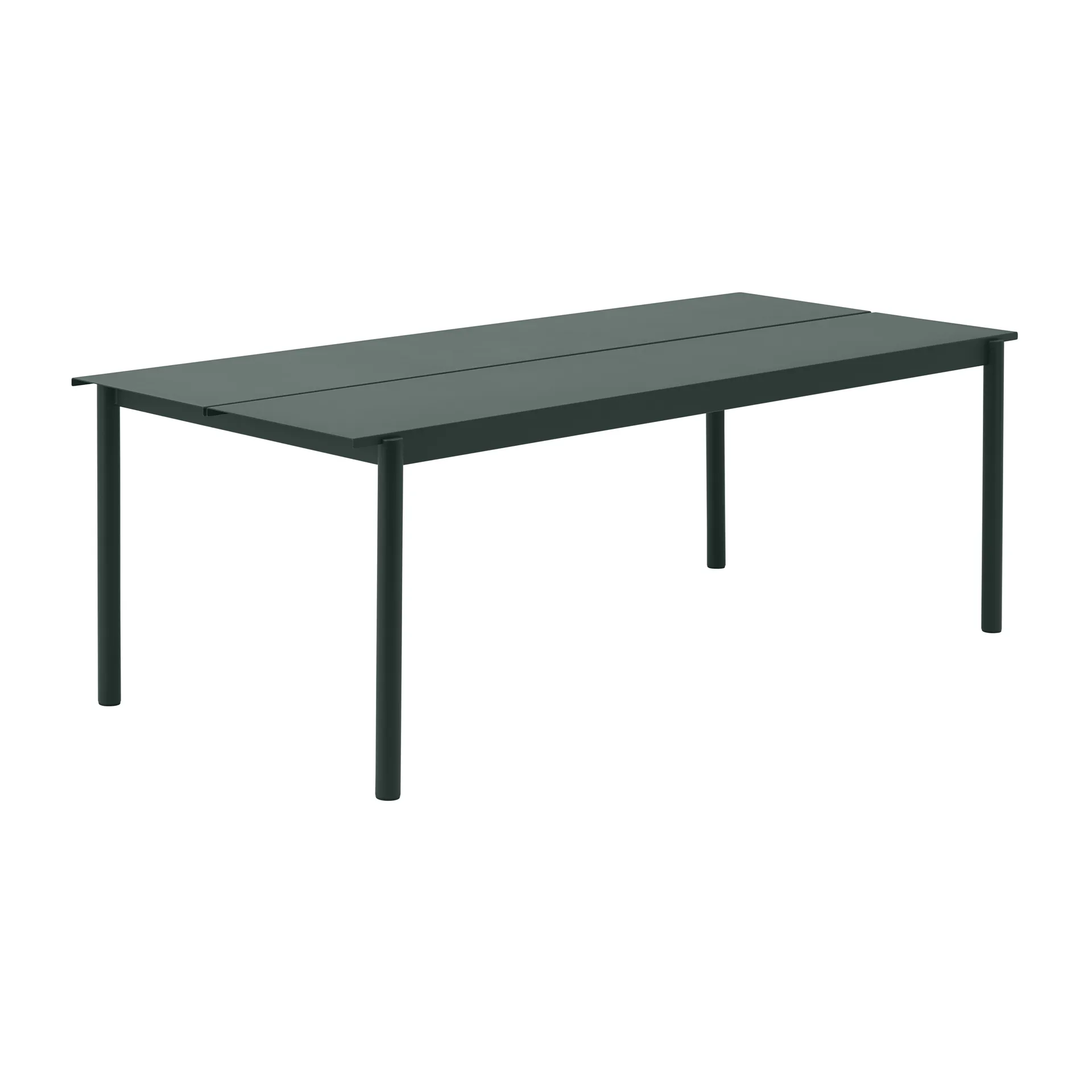 Linear steel table bord 220x90 cm, Dark green (RAL 6012) Muuto