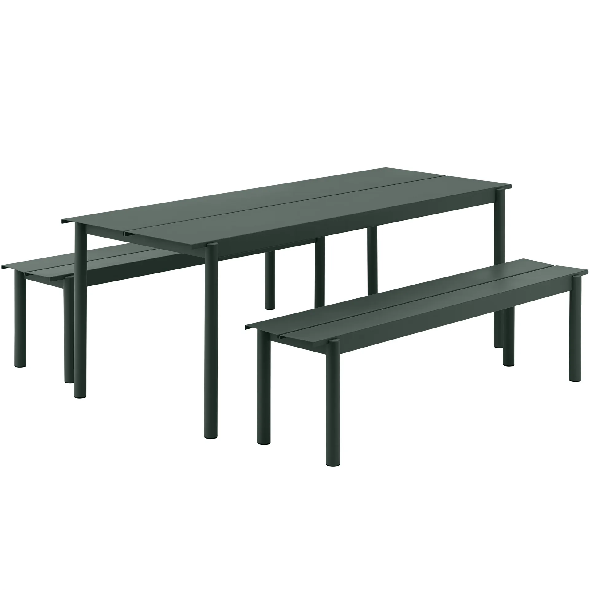 Linear steel table stålbord 200 cm, Dark green Muuto
