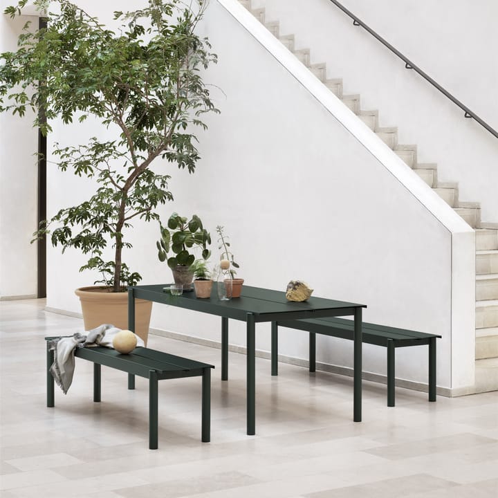 Linear steel table stålbord 200 cm, Dark green Muuto