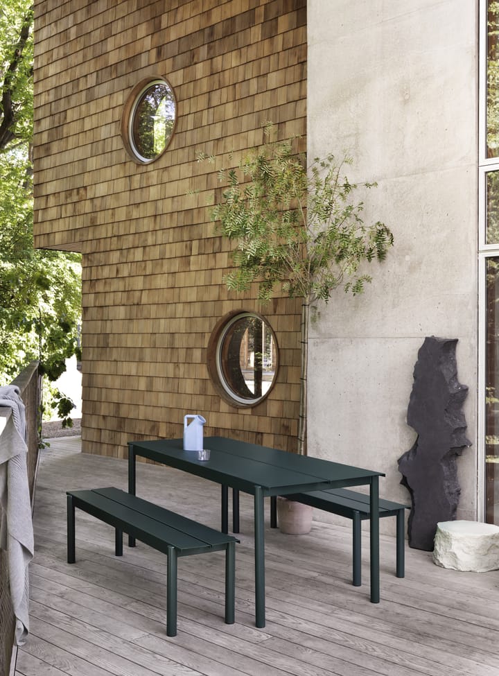 Linear steel table stålbord 200 cm, Dark green Muuto
