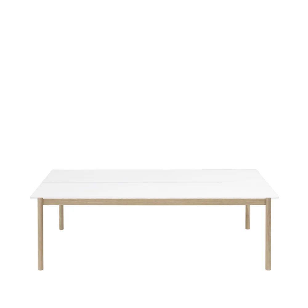 Linear System bord 142x240 cm, White laminate-White ABS/Oak Muuto
