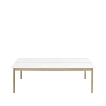 Linear System bord 142x240 cm - White laminate-White ABS/Oak - Muuto