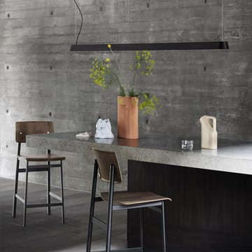 Loft barstol - black, høj, sort understel i stål - Muuto