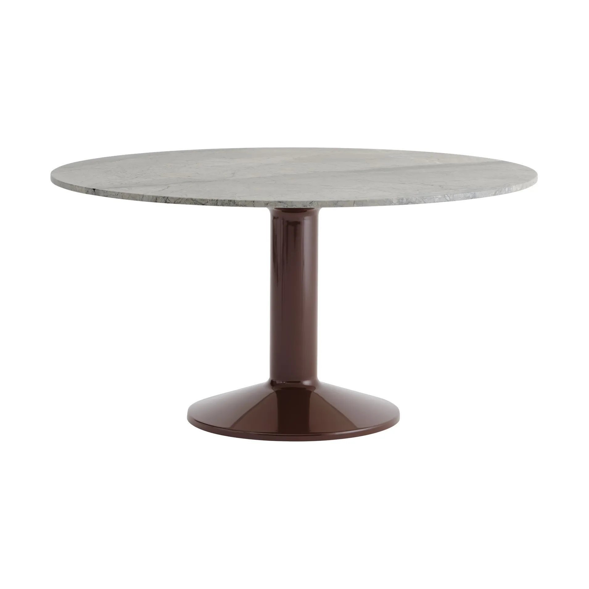 Midst sofabord, Grey marble-dark red, Ø140 cm Muuto
