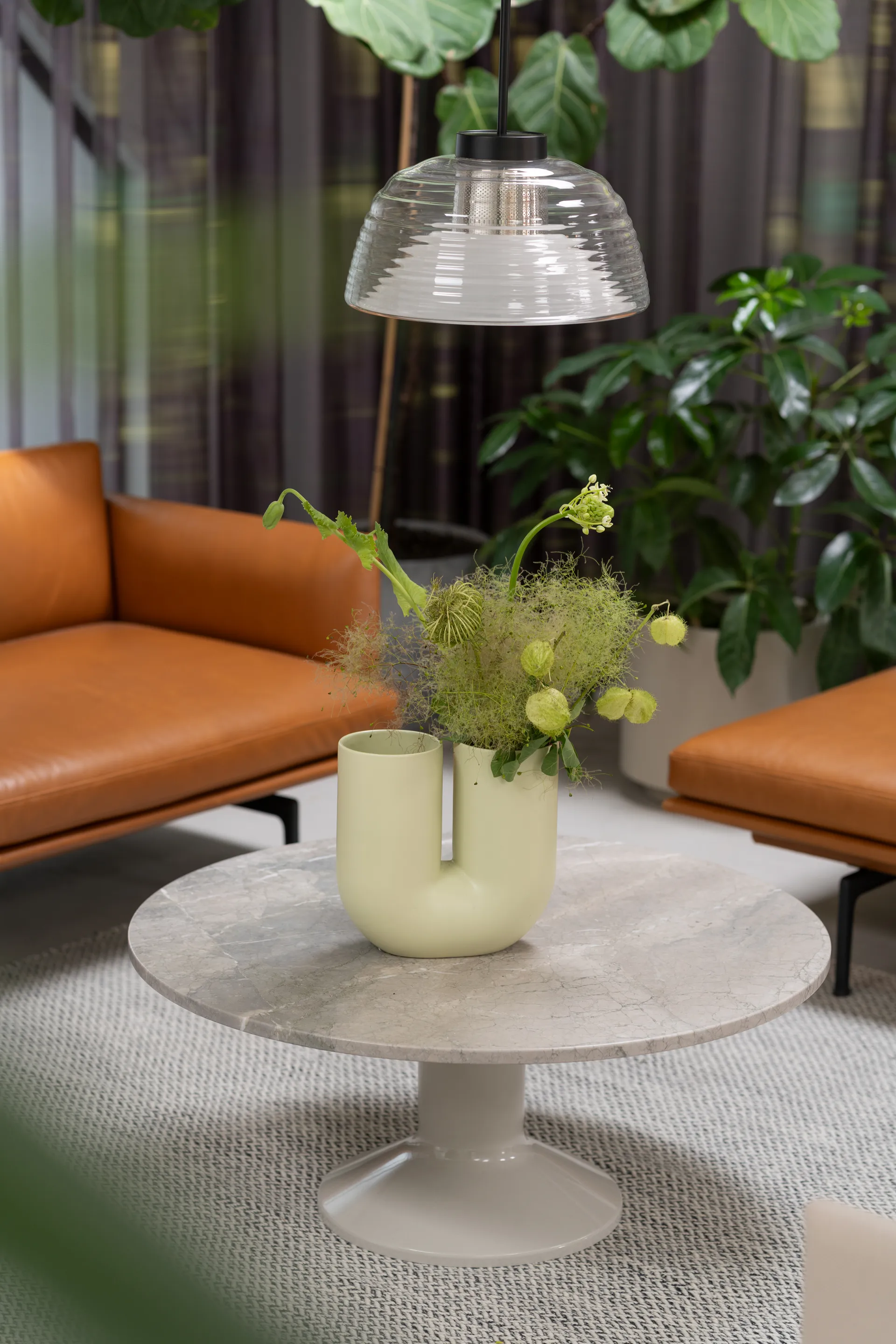 Midst sofabord, Grey marble-grey, Ø90 cm Muuto