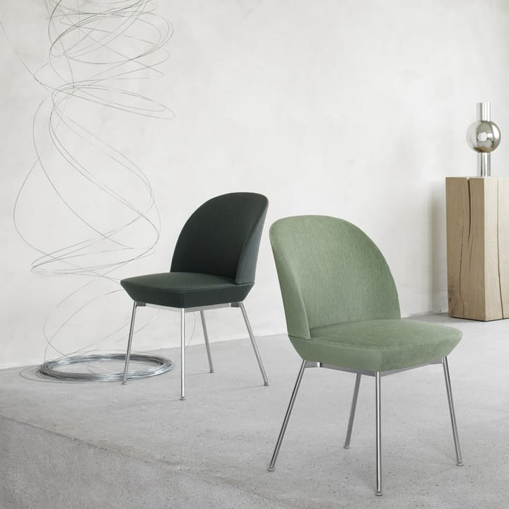 Oslo spisebordsstol forkromede ben, twill weave 989 Muuto