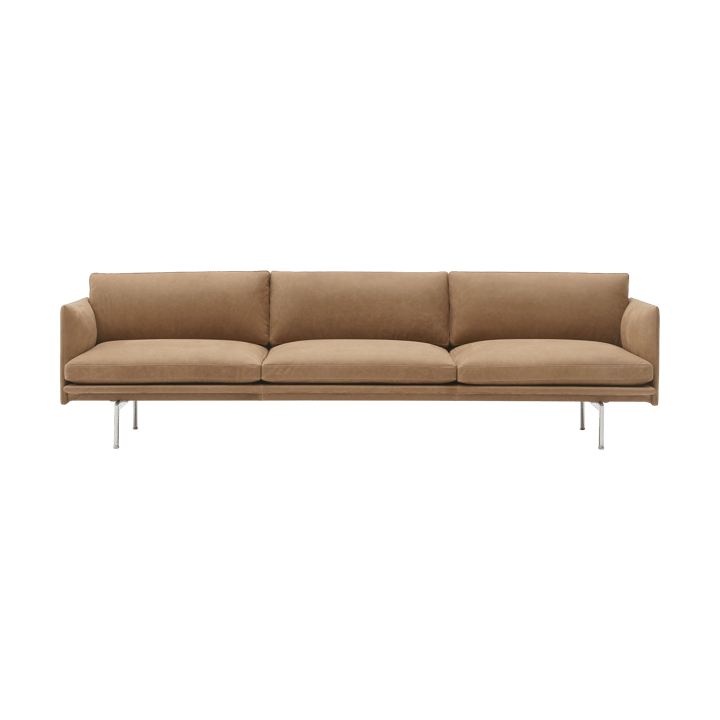 Outline 3,5-personers sofa polished alu - Grace leather Camel - Muuto