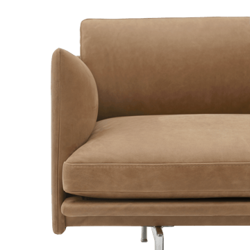 Outline 3,5-personers sofa polished alu - Grace leather Camel - Muuto