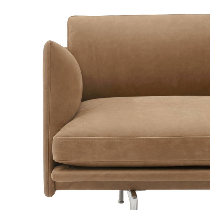 Outline 3,5-personers sofa polished alu, Grace leather Camel Muuto