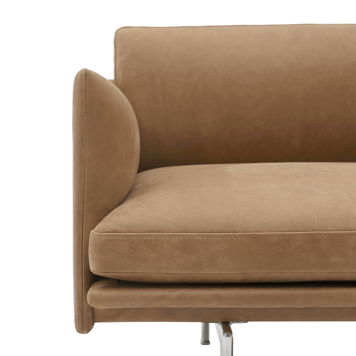 Outline 3,5-personers sofa polished alu - Grace leather Camel - Muuto