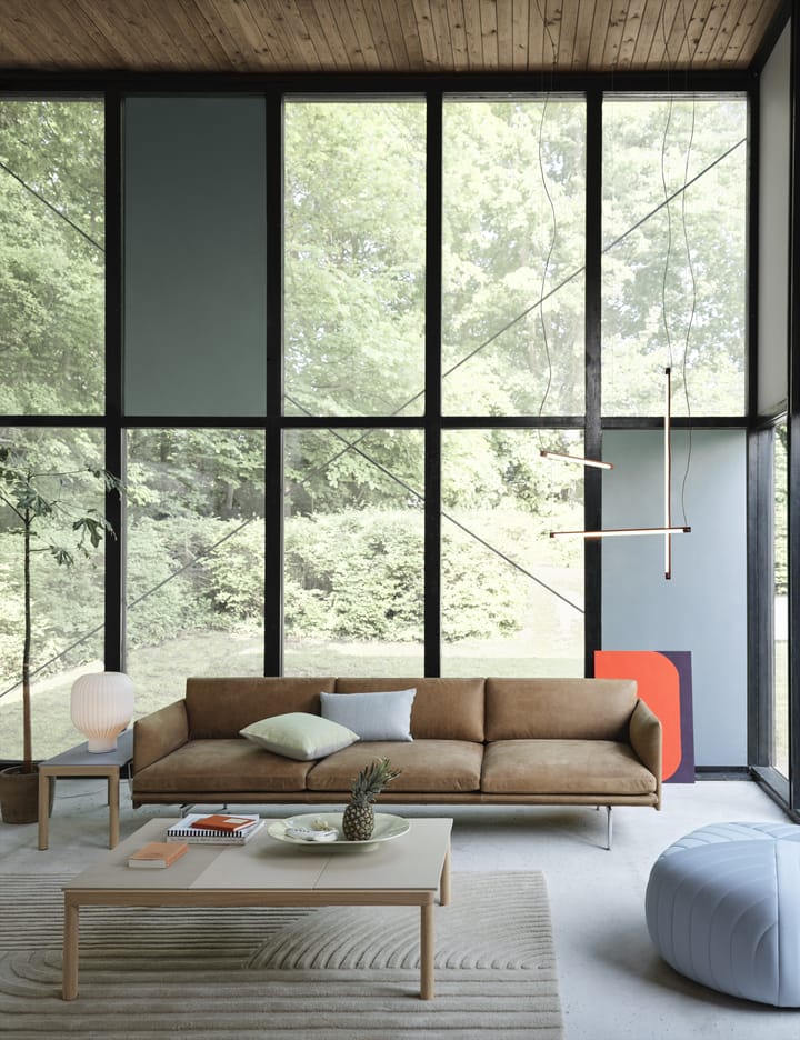Outline 3,5-personers sofa polished alu, Grace leather Camel Muuto