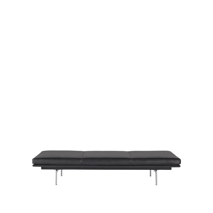 Outline daybed - Refine leather black, aluminium - Muuto