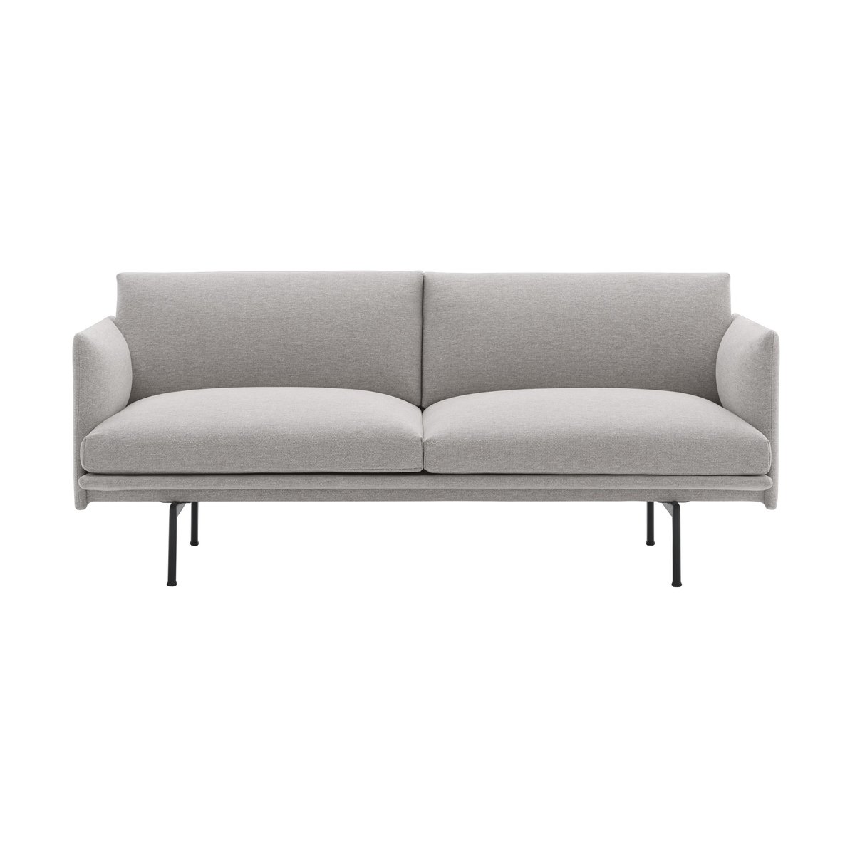 Muuto Outline sofa 2-pers. Clay 12/Black | Skandinavisk Design | Sofaer | Grå