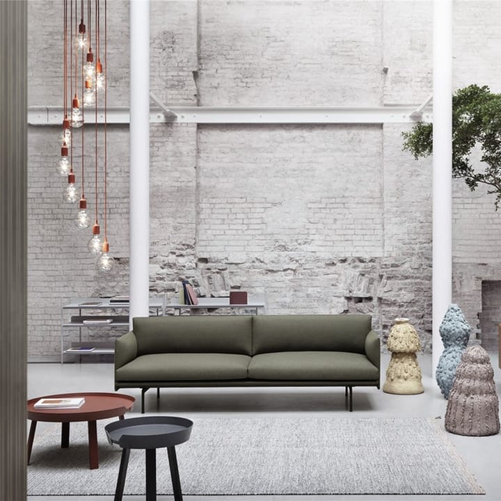 Outline sofa 2-pers., Fiord 151 grey/black Muuto