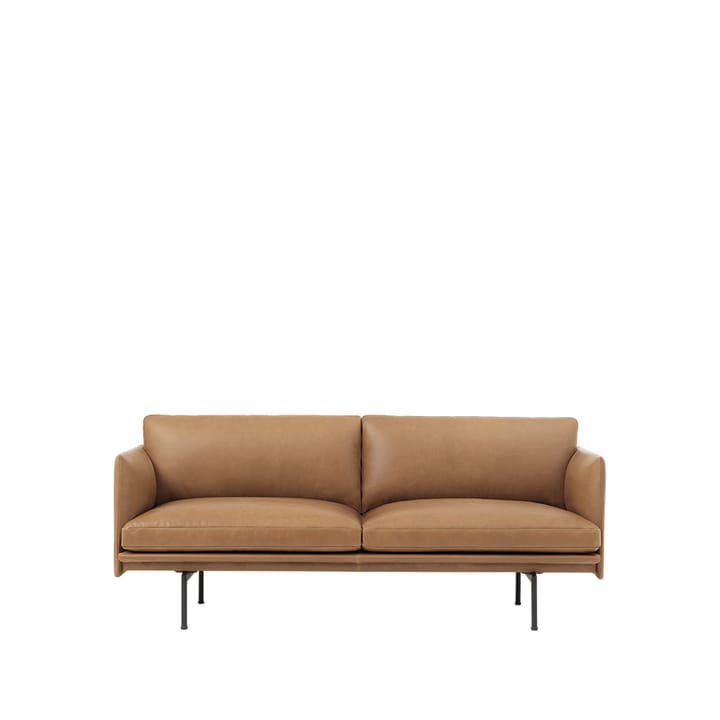 Outline sofa 2-pers. - Refine leather cognac, black - Muuto