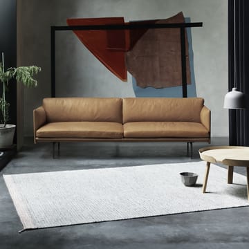 Outline sofa 3-pers. læder - Cognac, sorte ben - Muuto