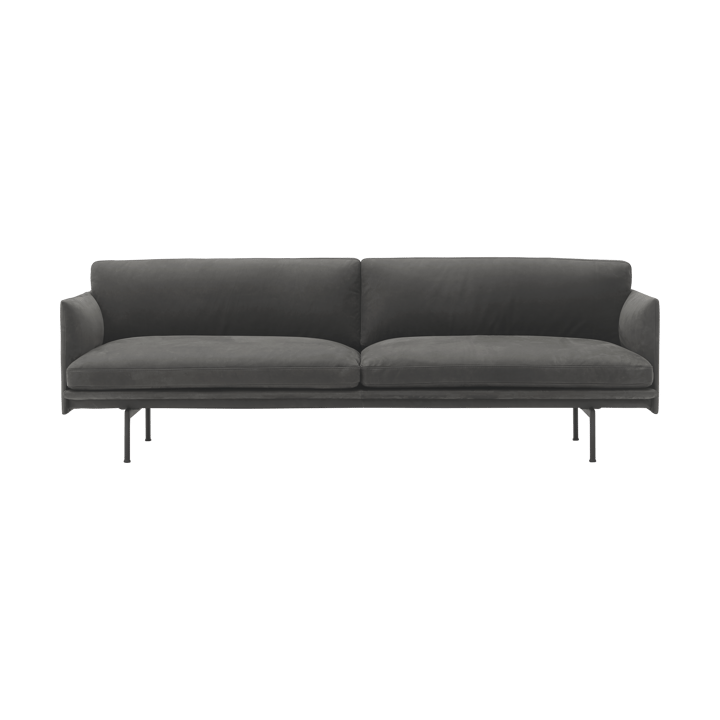 Outline sofa 3-pers. læder - Grace leather Camel-sorte ben - Muuto