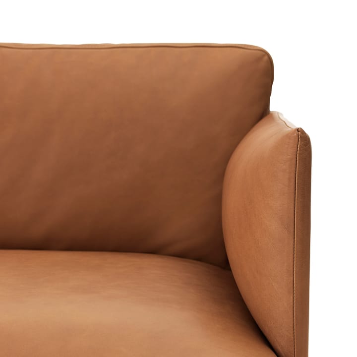 Outline sofa 3-pers. læder - Refine sort, aluminiumsben - Muuto