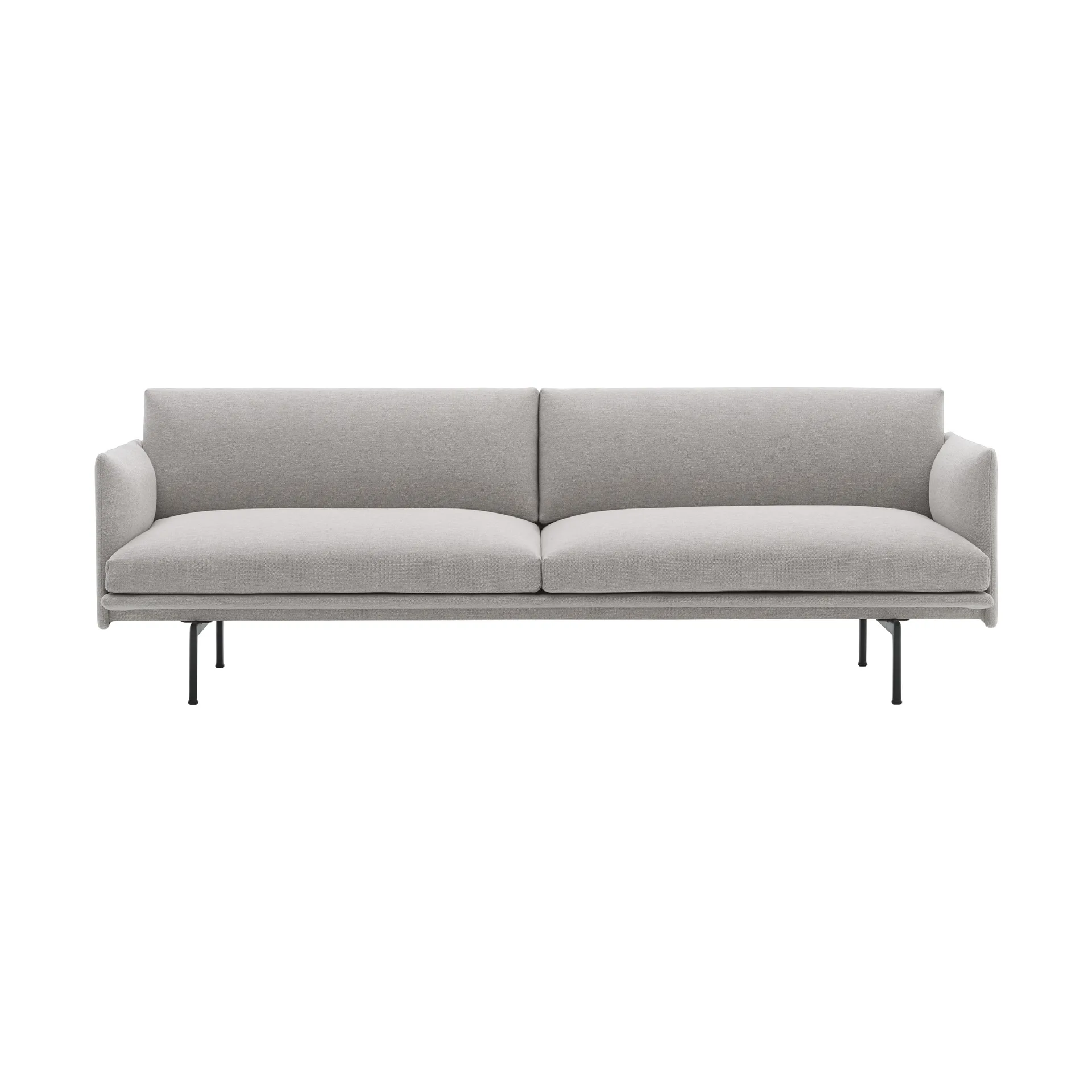 Outline sofa 3-pers. stof, Clay 12/Black Muuto