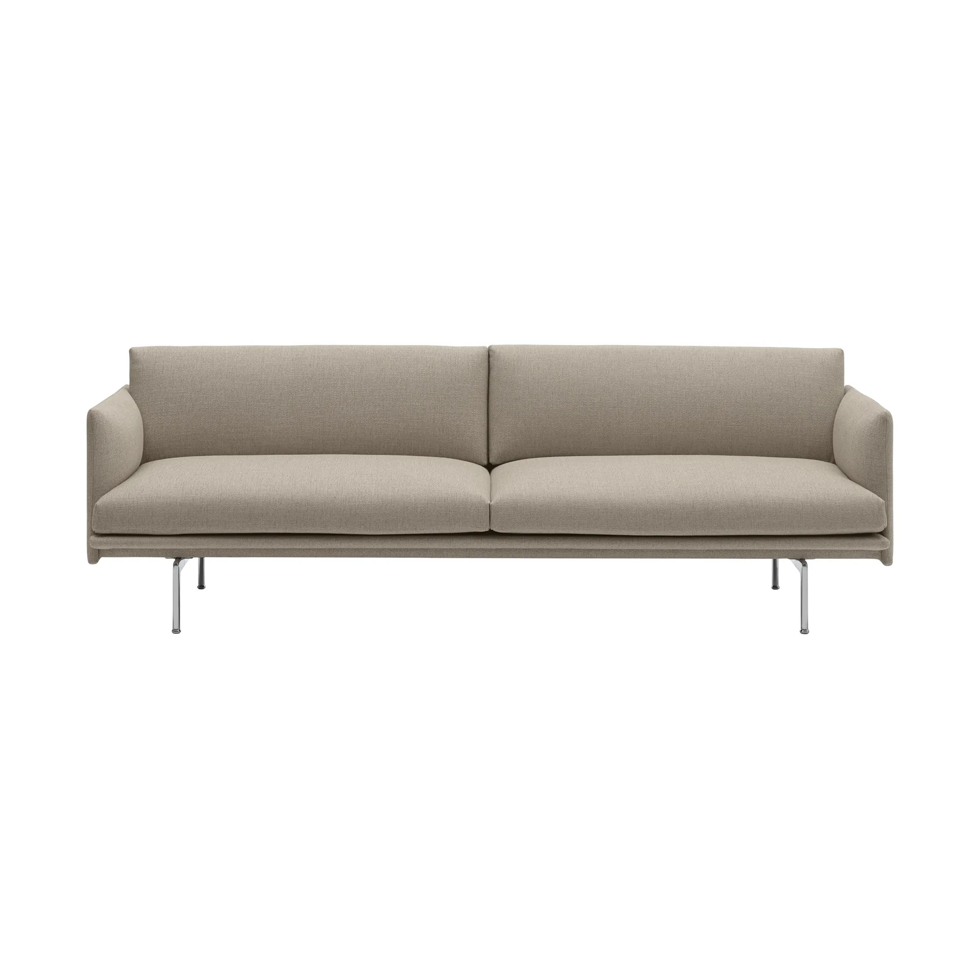 Outline sofa 3-pers. stof, Ecriture 240/Polished Aluminum Muuto