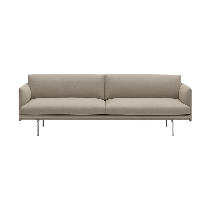 Outline sofa 3-pers. stof - Ecriture 240/Polished Aluminum - Muuto