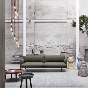 Outline sofa 3-pers. stof - stof Fiord 151 grey, sorte ben - Muuto
