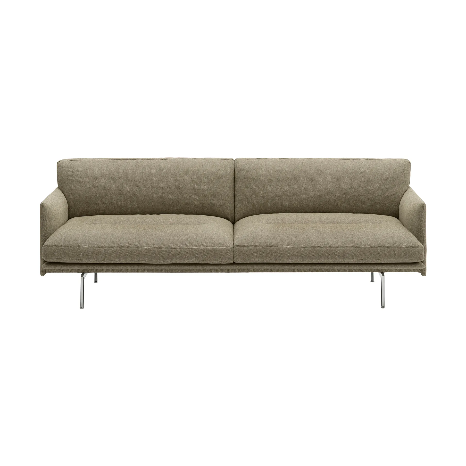 Outline Soft sofa, Clay 15-aluminiumsben, 3-personers sofa Muuto