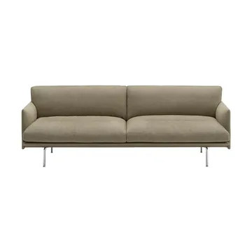 Outline Soft sofa - Clay 15-aluminiumsben, 3-personers sofa - Muuto