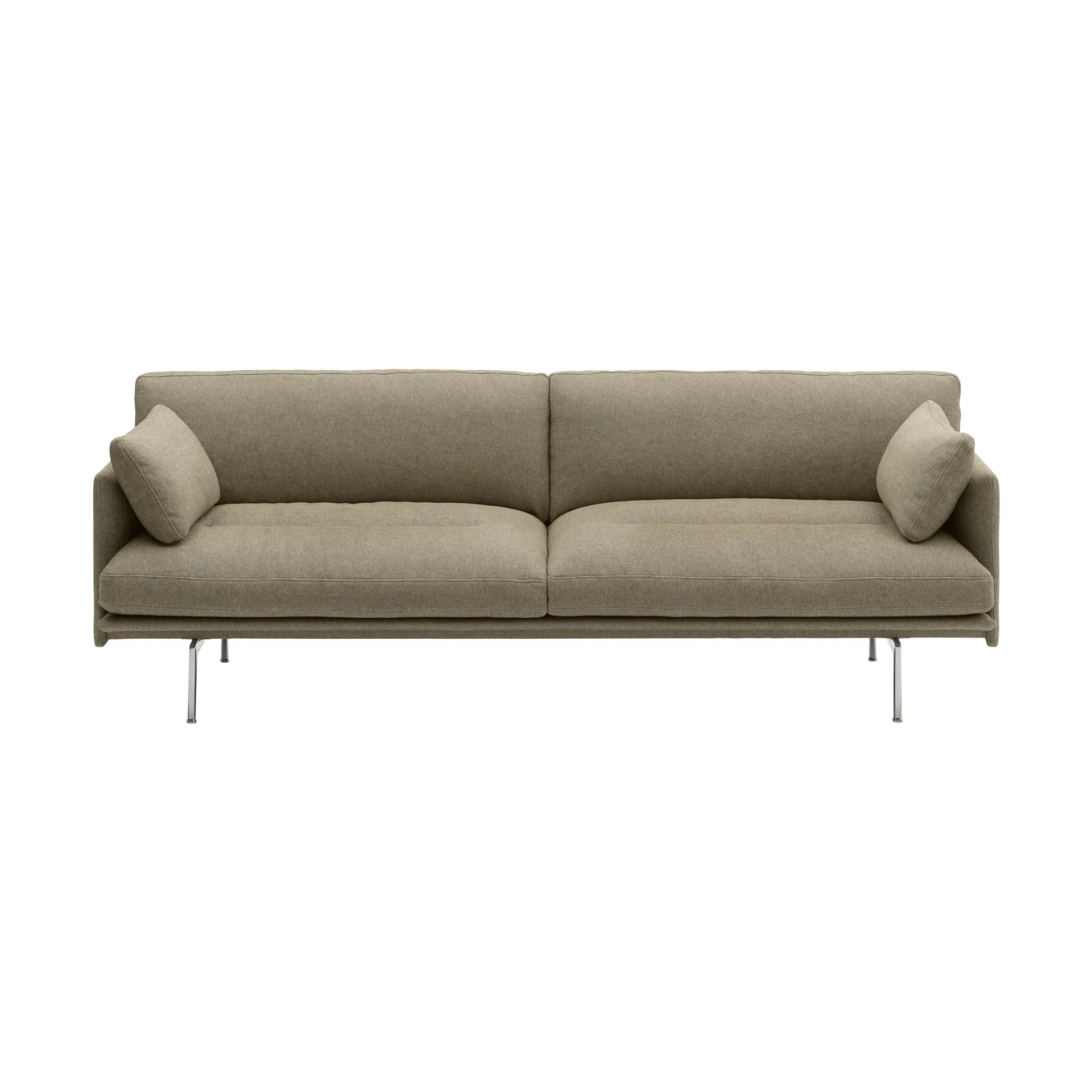 Outline Soft sofa, Clay 15-aluminiumsben, 3-personers sofa Muuto