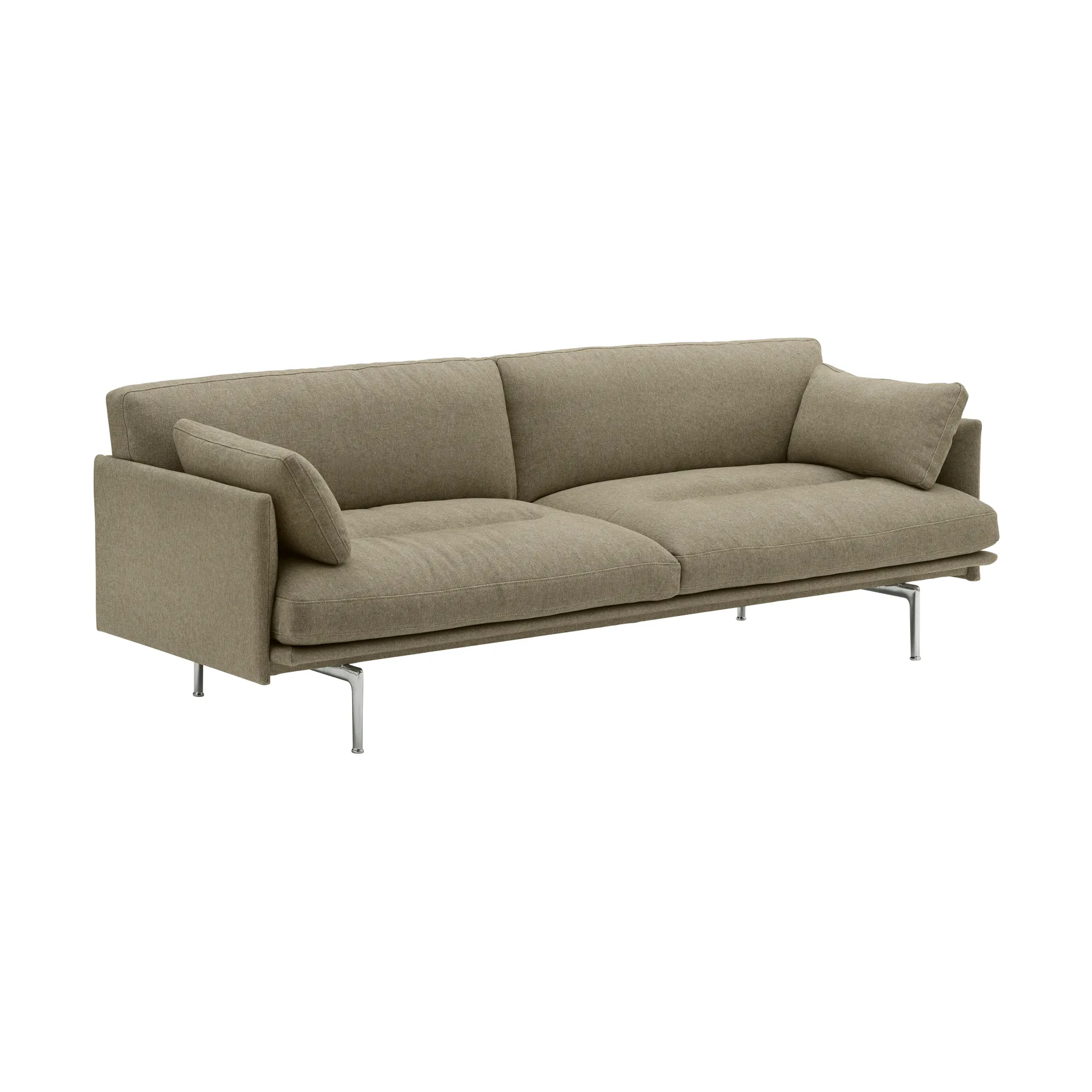 Outline Soft sofa, Clay 15-aluminiumsben, 3-personers sofa Muuto