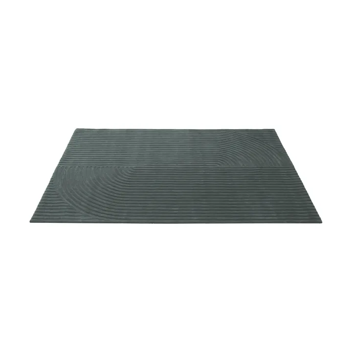 Relevo Rug Quattro uldtæppe - Dark green, 200x300 cm - Muuto