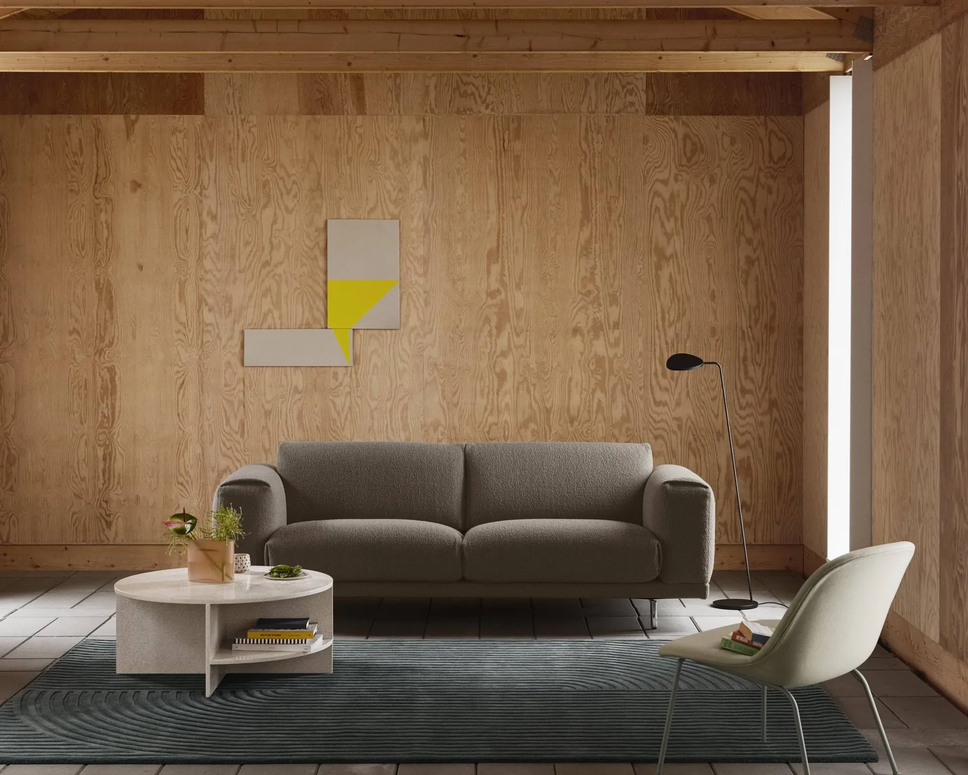 Relevo Rug Quattro uldtæppe, Light rose, 170x240 cm Muuto
